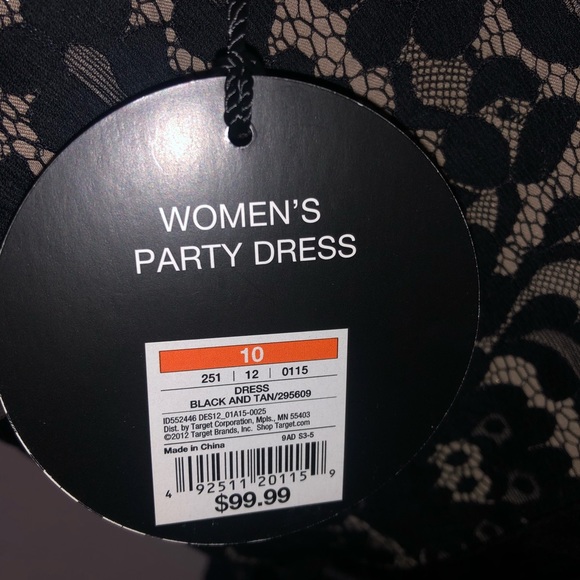 NWT Neiman Marcus for Target Women’s Strapless Party Dress Black and Tan Size 10 - Picture 8 of 9